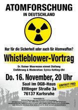 Atomforschung: Whistleblower Dr. Rainer Moormann