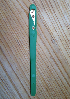 1 Stck Baguettemesser grün mit Rasierklinge Edelstahl, Scaritech - zum Schließen ins Bild klicken