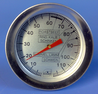 Bratenthermometer, Fleischthermometer bis 120 Grad 10cm, d=55mm - zum Schließen ins Bild klicken