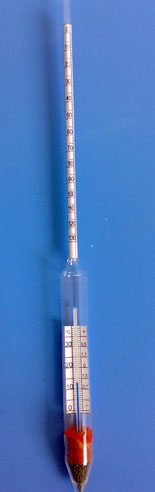 Mostwaage nach Oechsle Messspindel Areometer 0-130% - zum Schließen ins Bild klicken