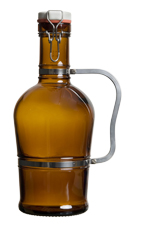 2 Liter Syphon Bierflasche braun mit Metallgriff - zum Schließen ins Bild klicken