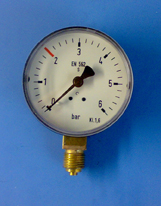 Manometer 63mm Kunststoffgehäuse, 0 bis 2,5 bar, G1/4" - zum Schließen ins Bild klicken