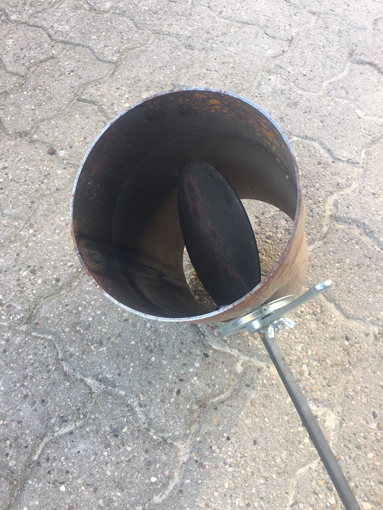 Stahl Rauchrohr, 26,0 cm, 1mm, Abgasklappe Ø 15,0 cm, gerade - zum Schließen ins Bild klicken