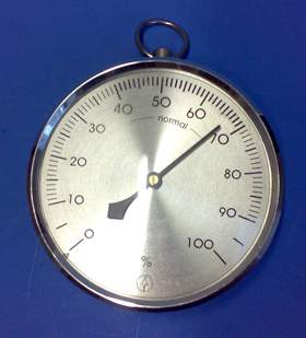 Haarsynthetik Hygrometer, Farbe Silber, D=100mm - zum Schließen ins Bild klicken